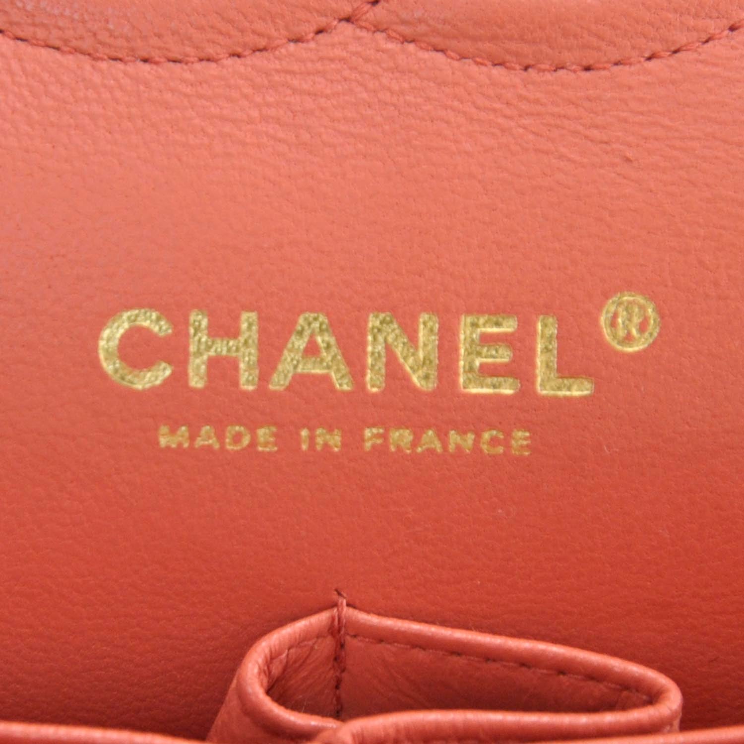 Chanel Caviar Medium Double Flap Coral 7 of 9