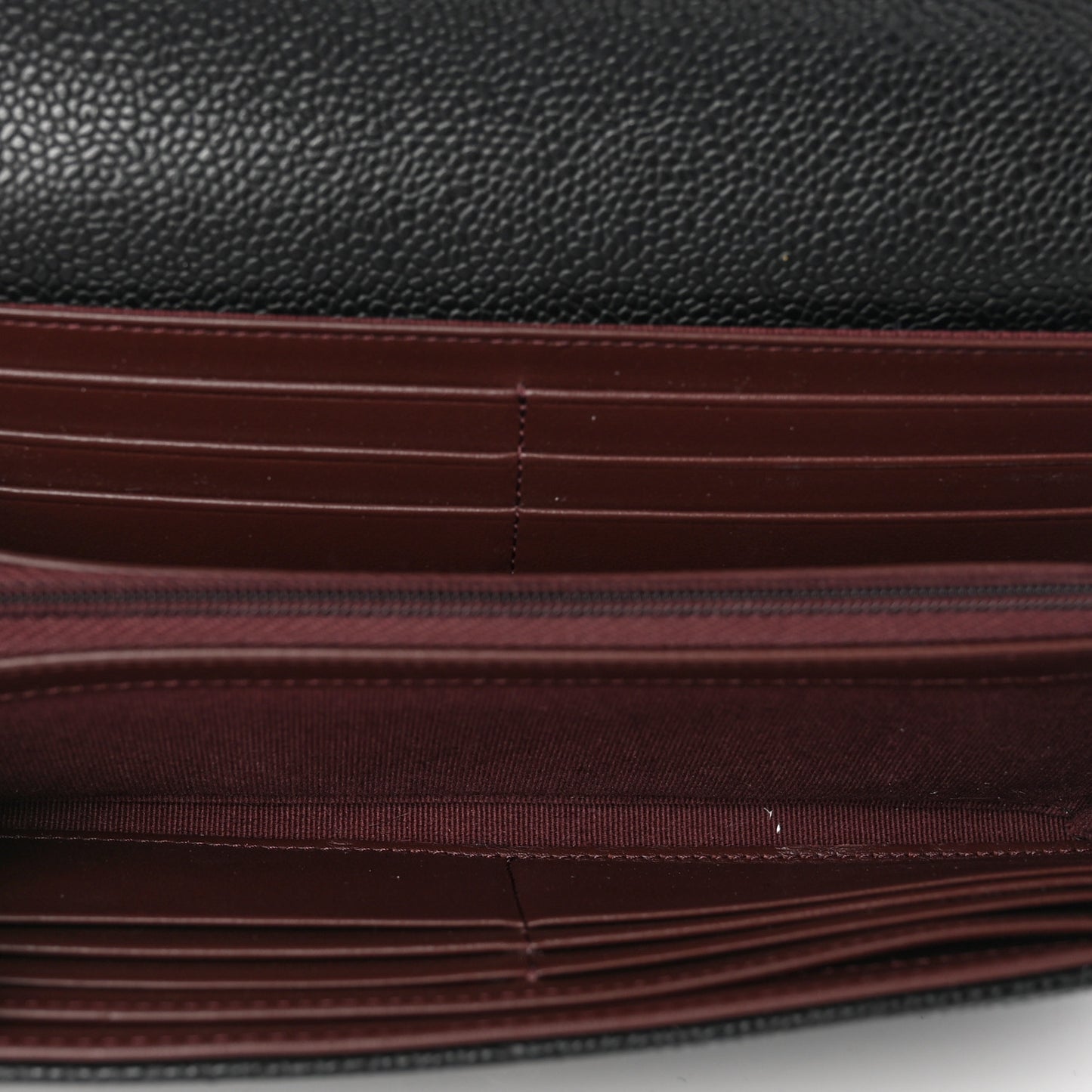 Caviar Quilted Large Gusset Flap Wallet Black