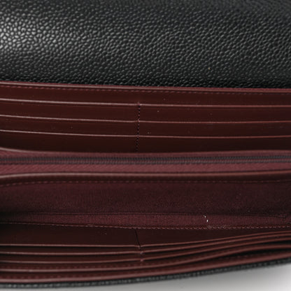 Chanel Caviar Quilted Large Gusset Flap Wallet Black 5 of 8