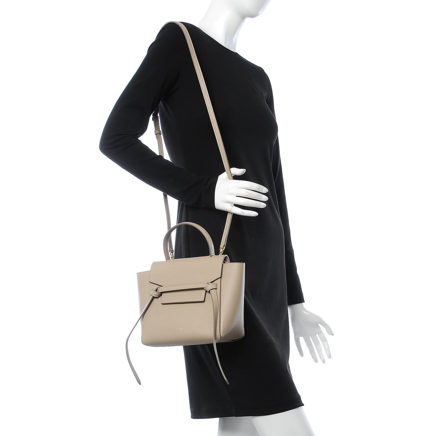 Grained Calfskin Nano Belt Bag Light Taupe