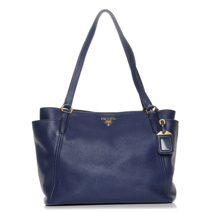 Prada Vitello Daino Side Pocket Shoulder Bag Inchiostro 1 of 8