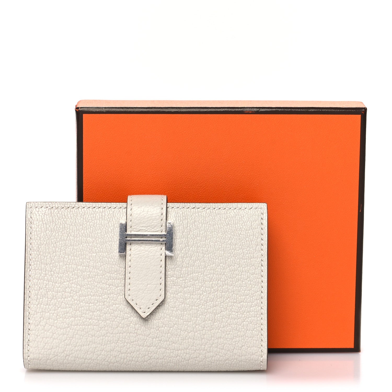 Hermes Chevre Mysore Bearn Card Holder Wallet Mushroom 11 of 11