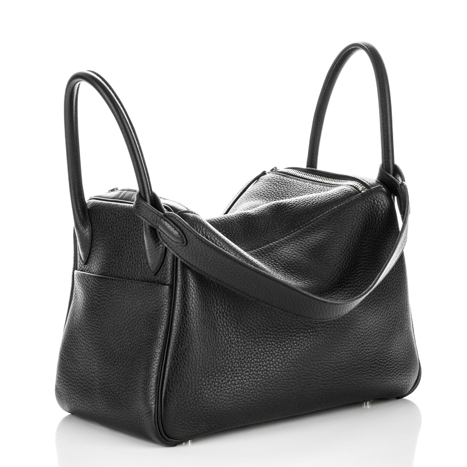 Hermes Taurillon Clemence Lindy 30 Black 3 of 7