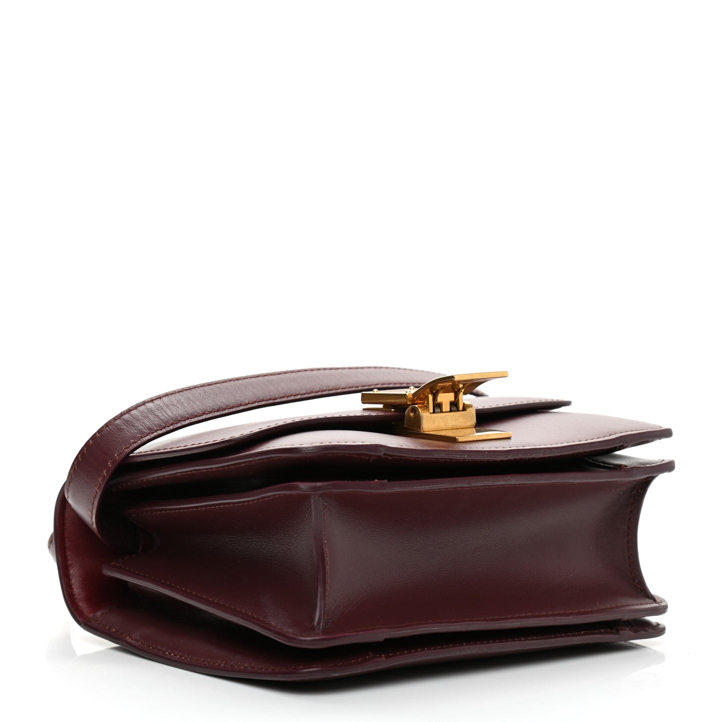 Box Calfskin Small Classic Box Flap Bag Burgundy