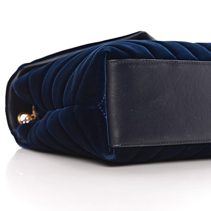 Saint Laurent Velvet Y Quilted Monogram Small Loulou Chain Satchel Medium Blue 14 of 21