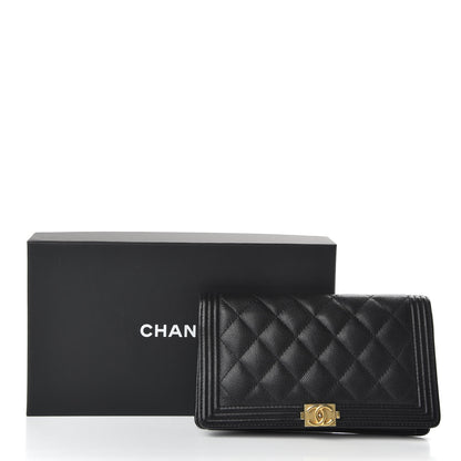 Chanel Caviar Quilted Boy Yen Wallet Black 9 of 9