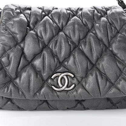Chanel Calfskin Bubble Quilt Accordion Flap Grey 8 of 13