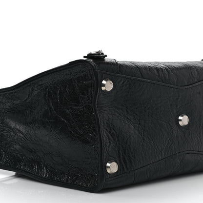 Balenciaga Agneau Arena Neo Classic Silver Hardware Medium Upside Down Tote Black 7 of 8