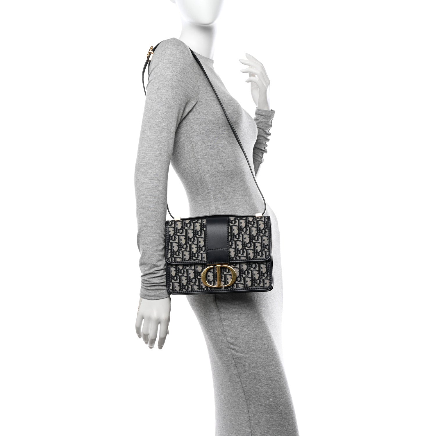 Christian Dior Oblique 30 Montaigne Flap Bag Blue 2 of 10