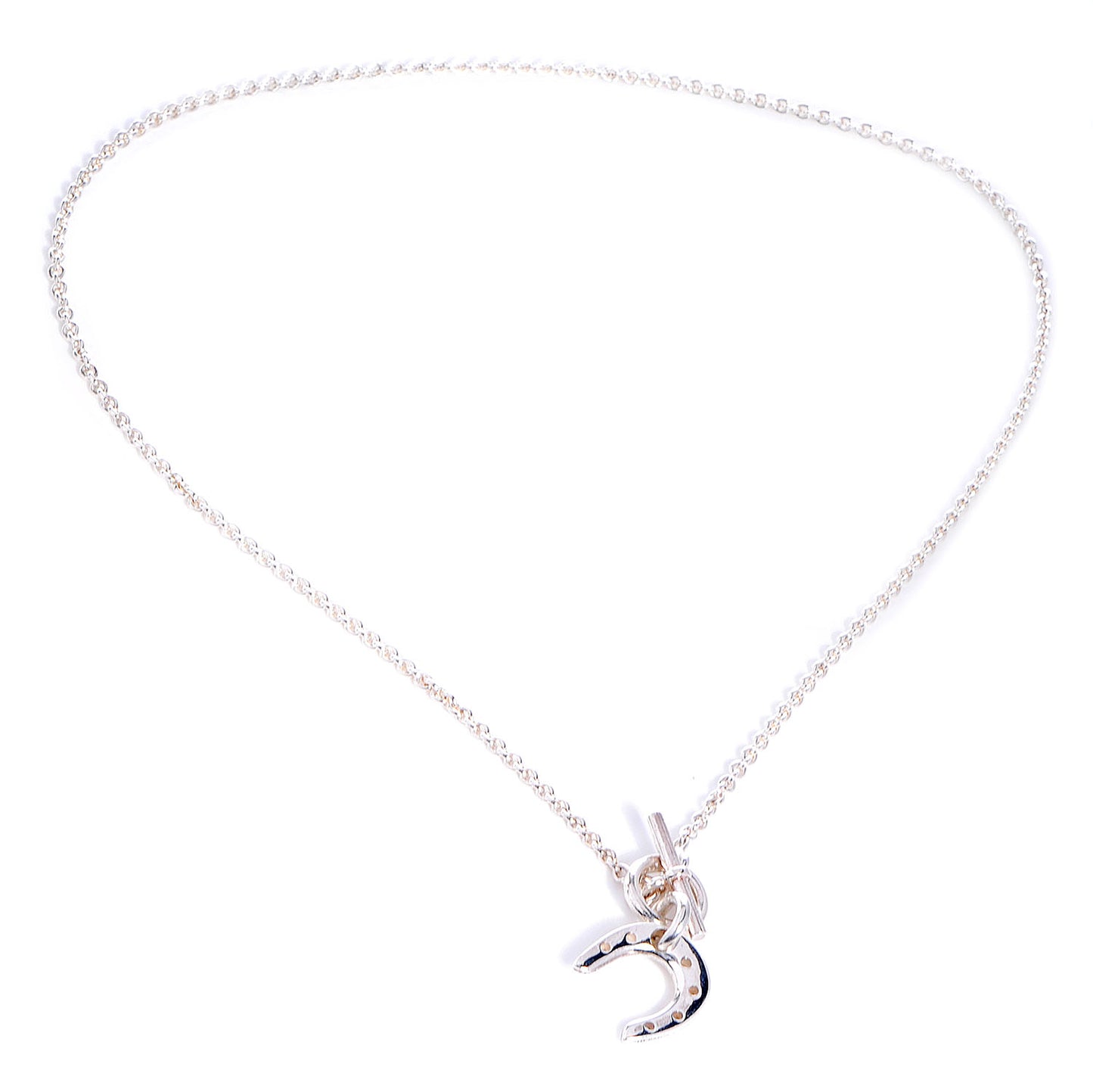 Sterling Silver Horseshoe Toggle Necklace