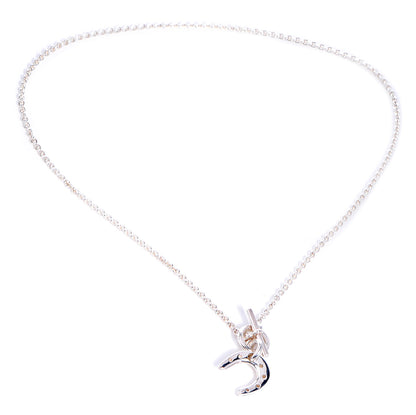 Hermes Sterling Silver Horseshoe Toggle Necklace 3 of 7