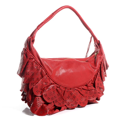 Christian Dior Washed Calfskin Gypsy Ruffles Bag Red 3 of 7