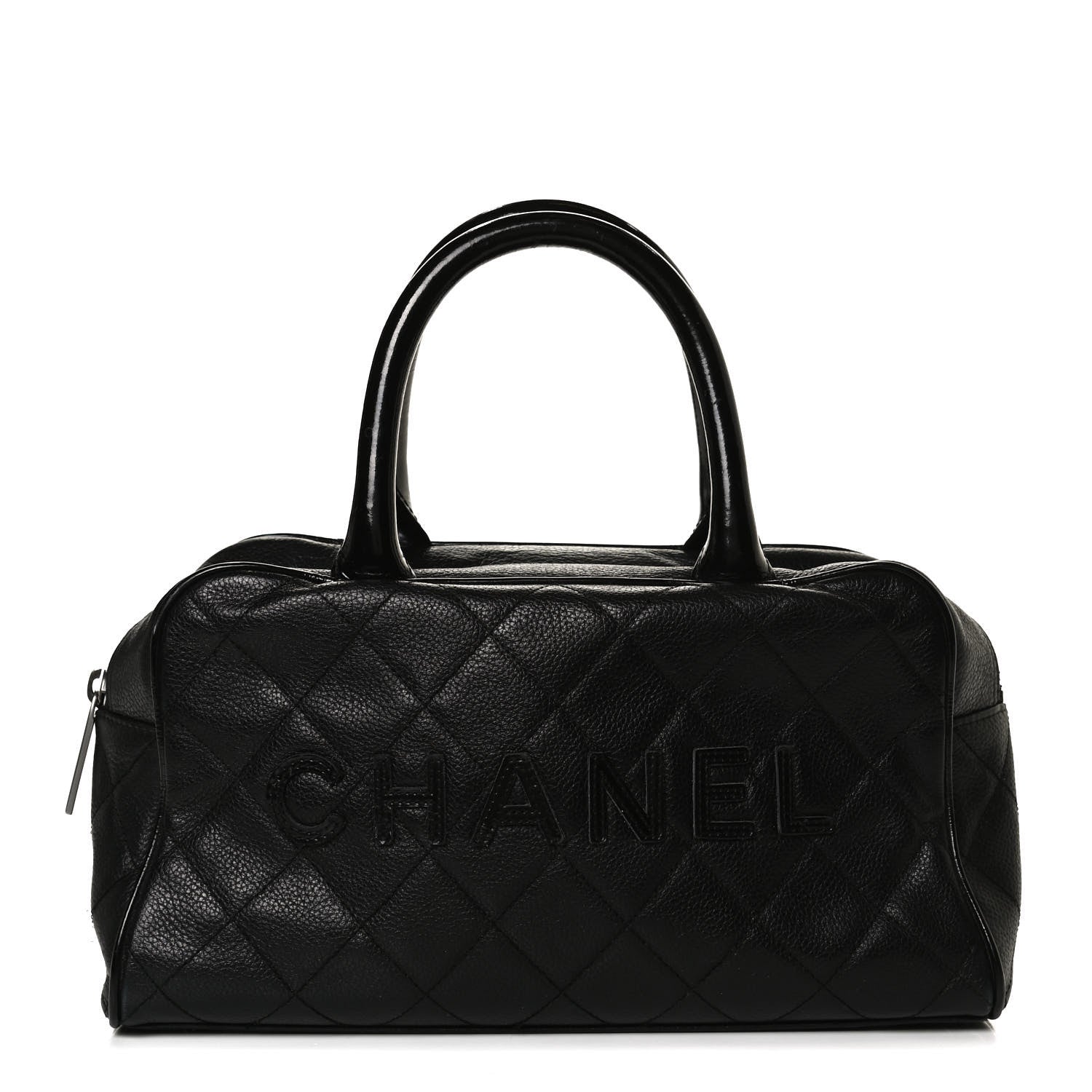 Chanel Caviar Patent Quilted Large Bowler Black 1 of 14