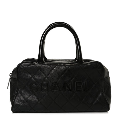 Chanel Caviar Patent Quilted Large Bowler Black 1 of 14