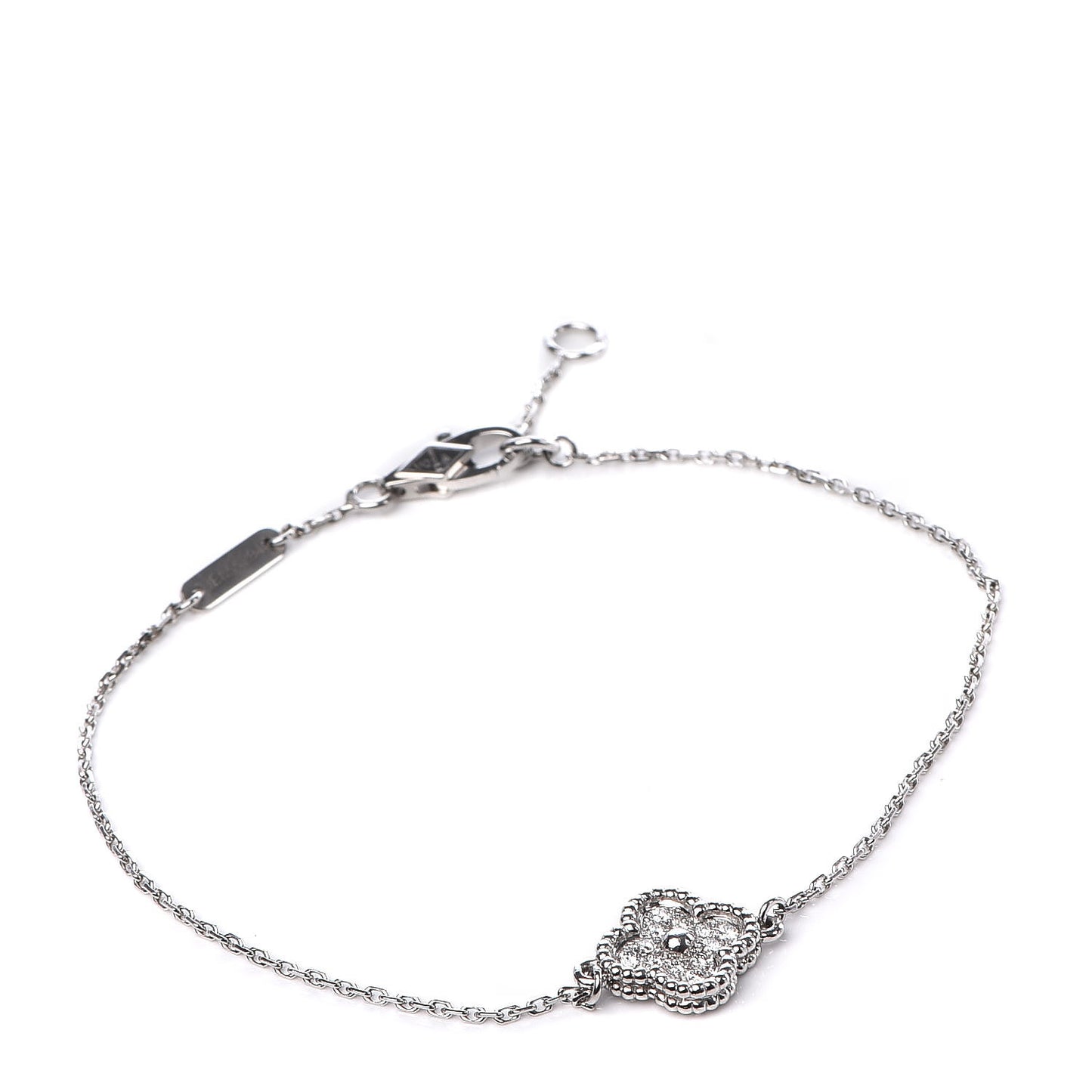 18K White Gold Diamond Sweet Alhambra Bracelet