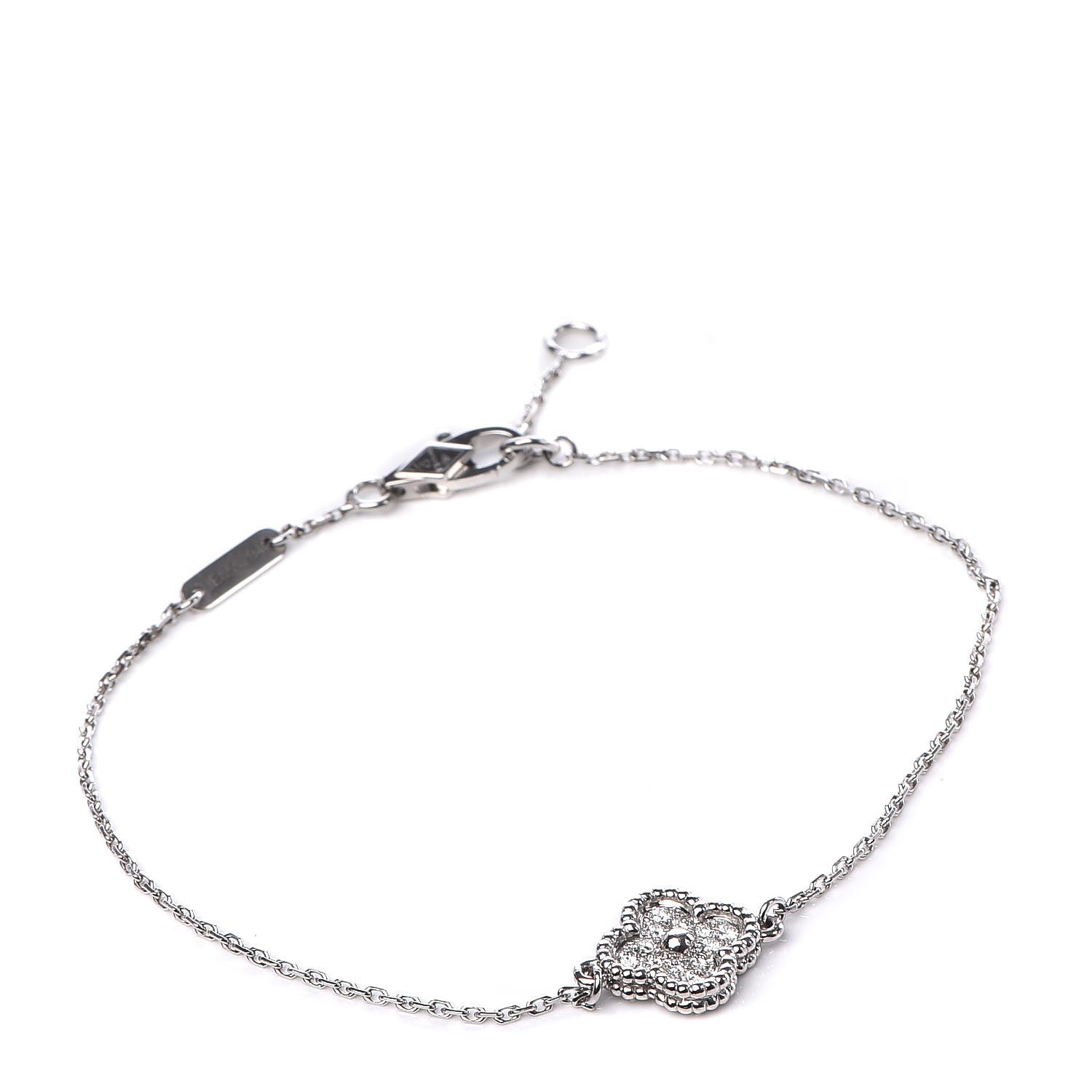 Van Cleef & Arpels 18K White Gold Diamond Sweet Alhambra Bracelet 1 of 7