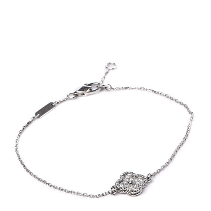 Van Cleef & Arpels 18K White Gold Diamond Sweet Alhambra Bracelet 1 of 7