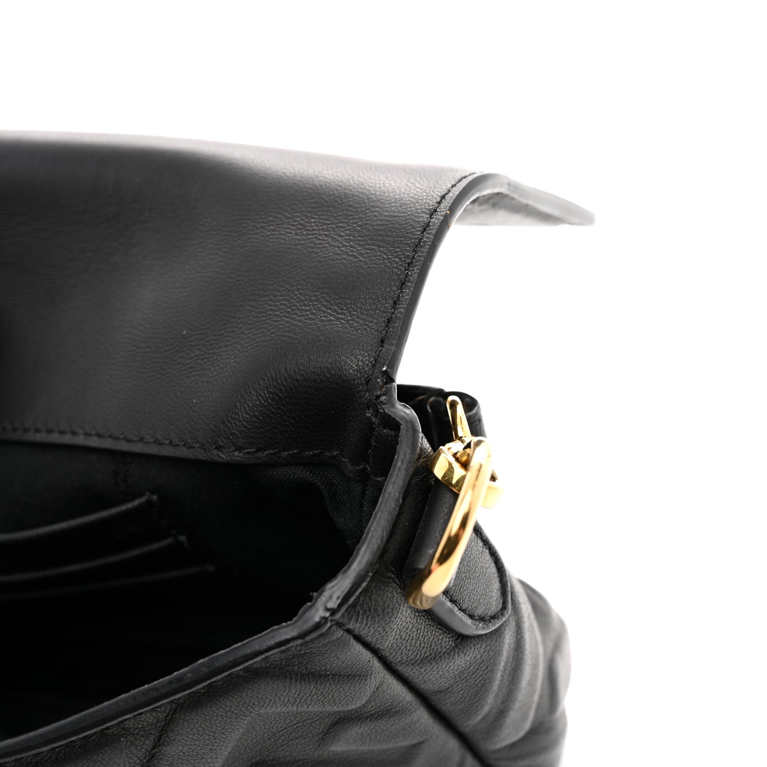 Fendi Nappa FF 1974 Embossed Mini Baguette Black 11 of 12