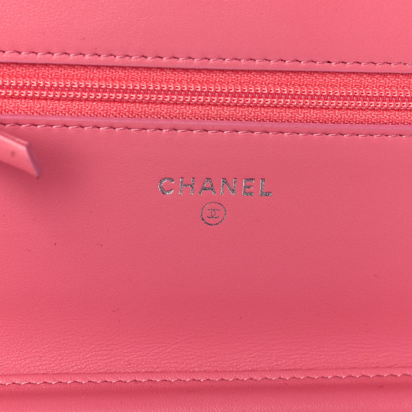 Calfskin Chevron Quilted Boy Wallet On Chain WOC Pink