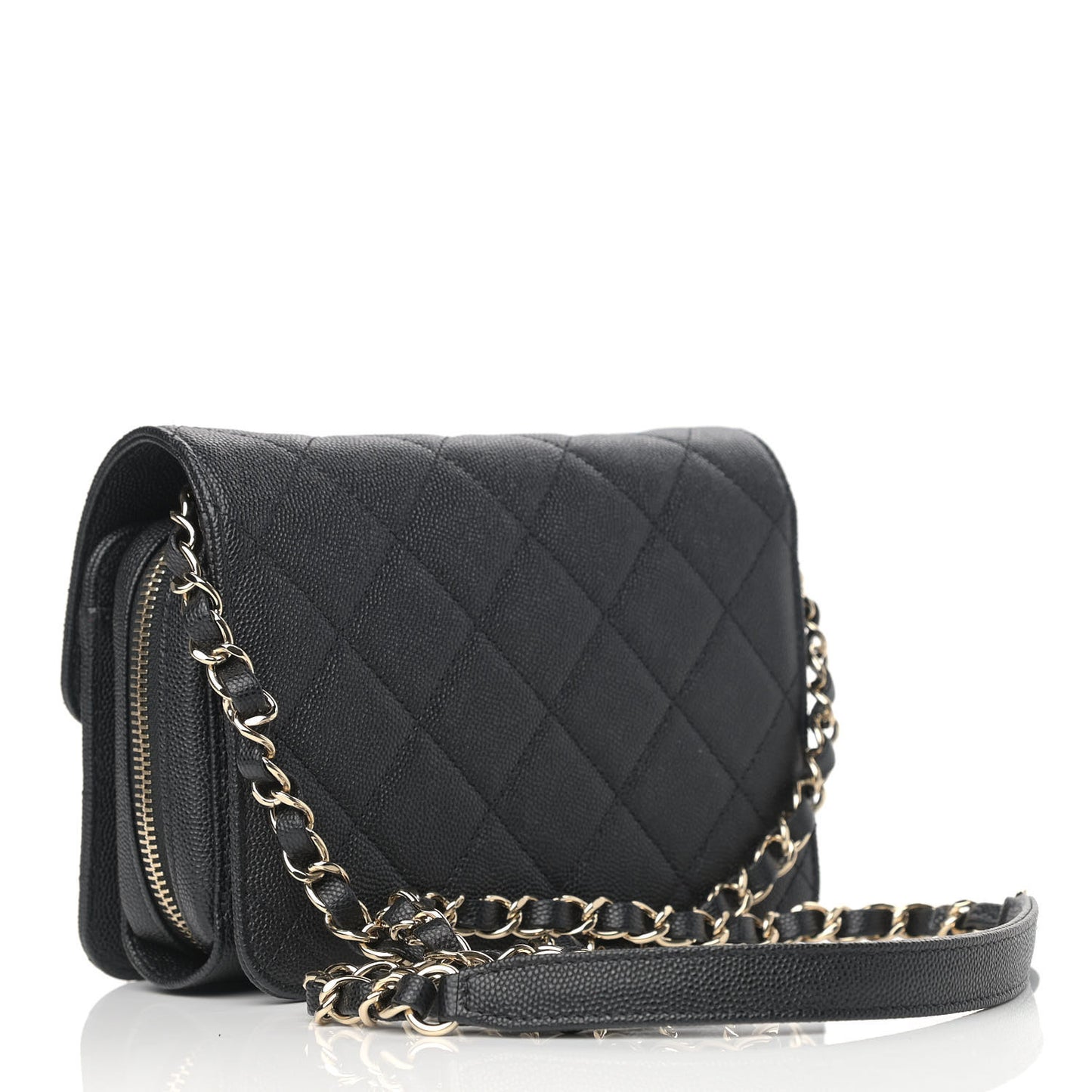 Caviar Quilted Like A Wallet Flap Black