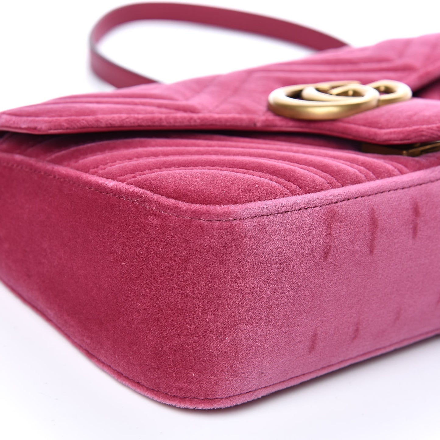 Velvet Matelasse Small GG Marmont Shoulder Bag Light Raspberry Rose