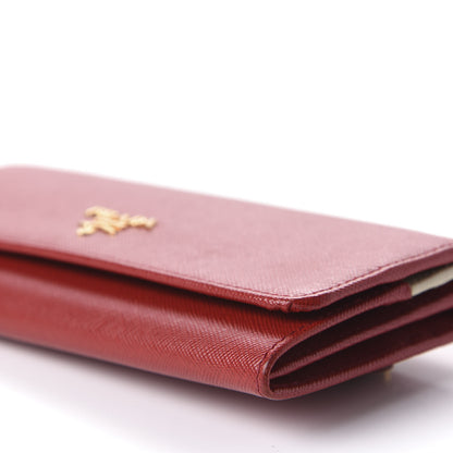 Prada Saffiano Multicolor Continental Flap Wallet Fuoco Bruyere 11 of 14