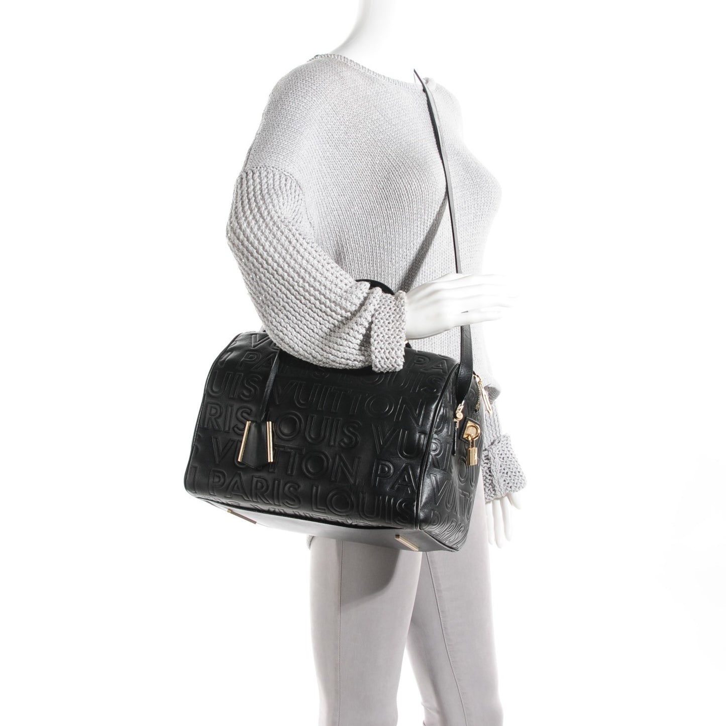 Calfskin Embossed Speedy Cube 30 Black