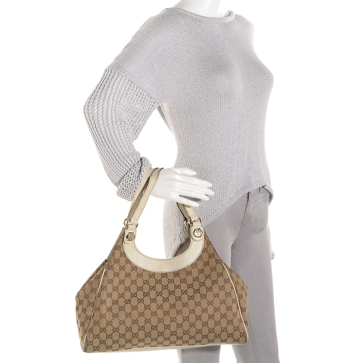 Monogram Charmy Medium Shoulder Bag Off White