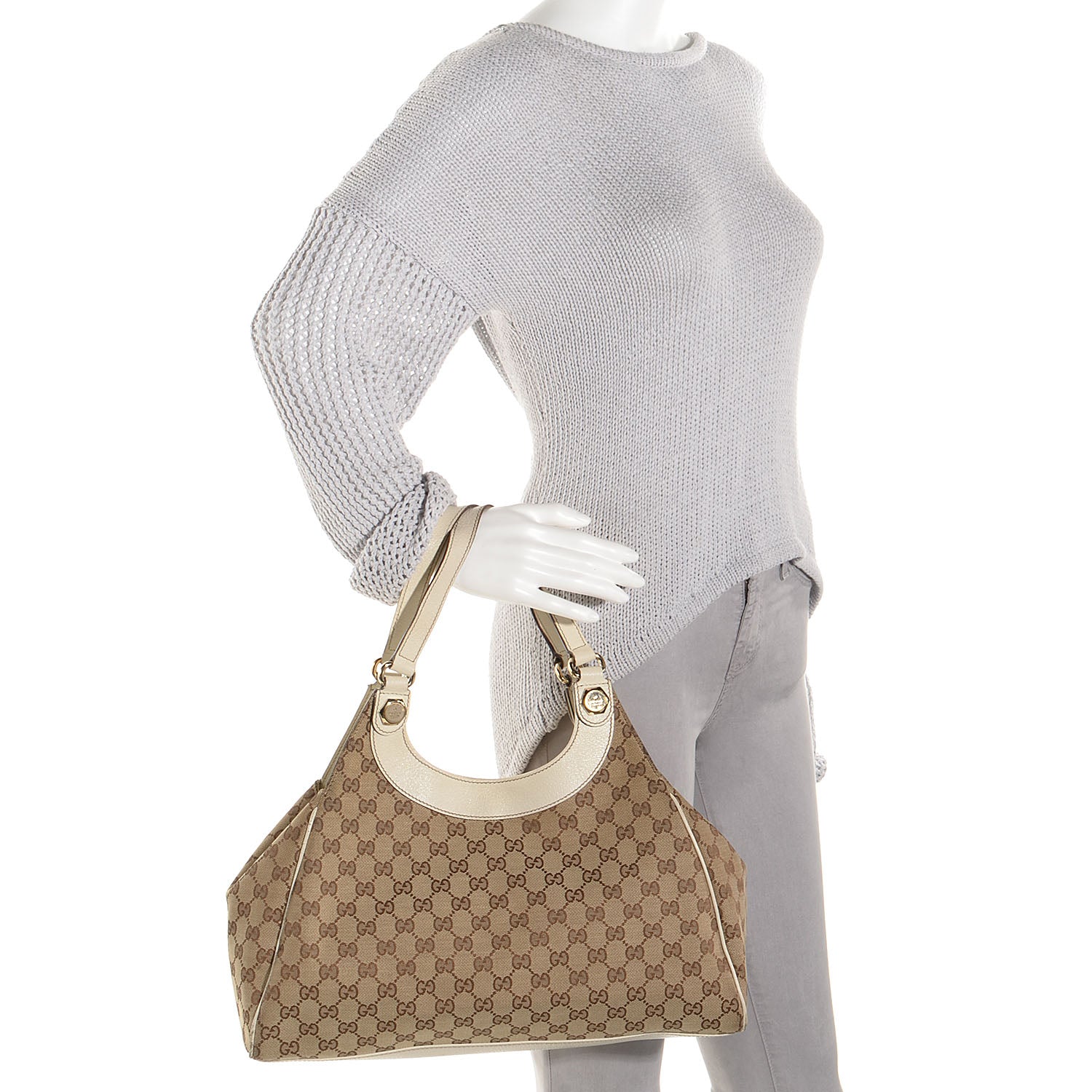 Gucci Monogram Charmy Medium Shoulder Bag Off White 2 of 8
