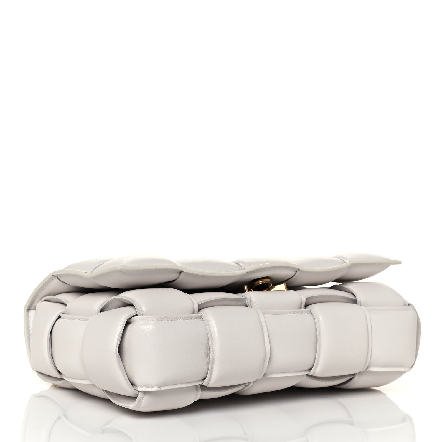 Bottega Veneta Lambskin Maxi Intreccio Padded Chain Cassette Crossbody Bag White 4 of 11
