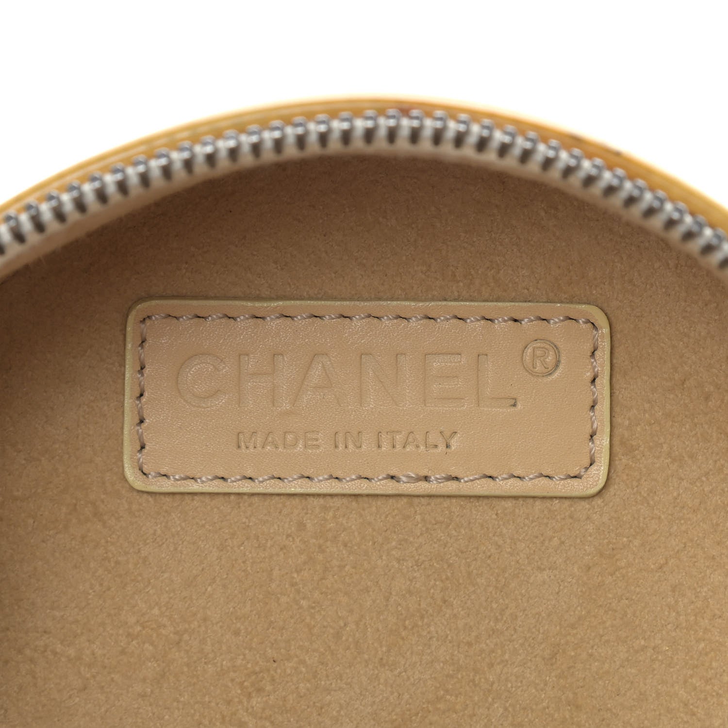 Chanel Patent Quilted CC Chocolate Bar Round Shoulder Bag Yellow 12 of 16