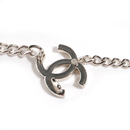 Chanel Enamel CC Chain Logo Belt Silver White 6 of 23