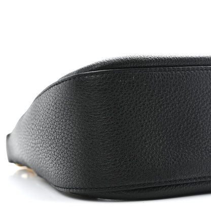 Prada Vitello Daino Soft Zippered Hobo Shoulder Bag Black 9 of 10