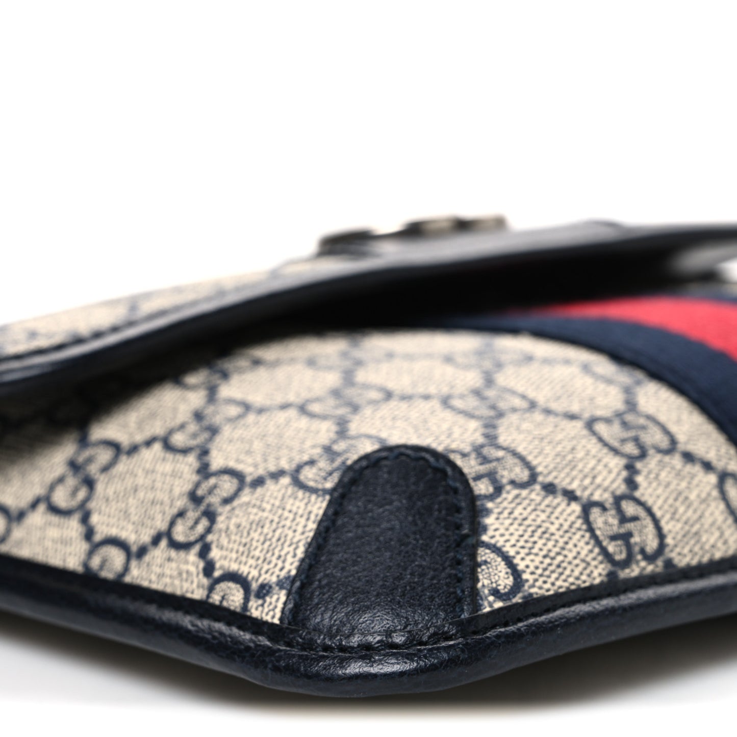 GG Supreme Monogram Web Small Ophidia Belt Bag 95 38 Beige Navy