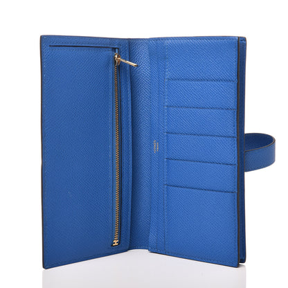 Hermes Epsom Bearn Gusset Wallet Bleu Zanzibar 5 of 12