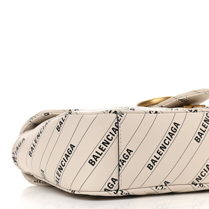 Gucci X BALENCIAGA Calfskin Matelasse Logo Print Small GG Marmont Shoulder Bag White 9 of 10