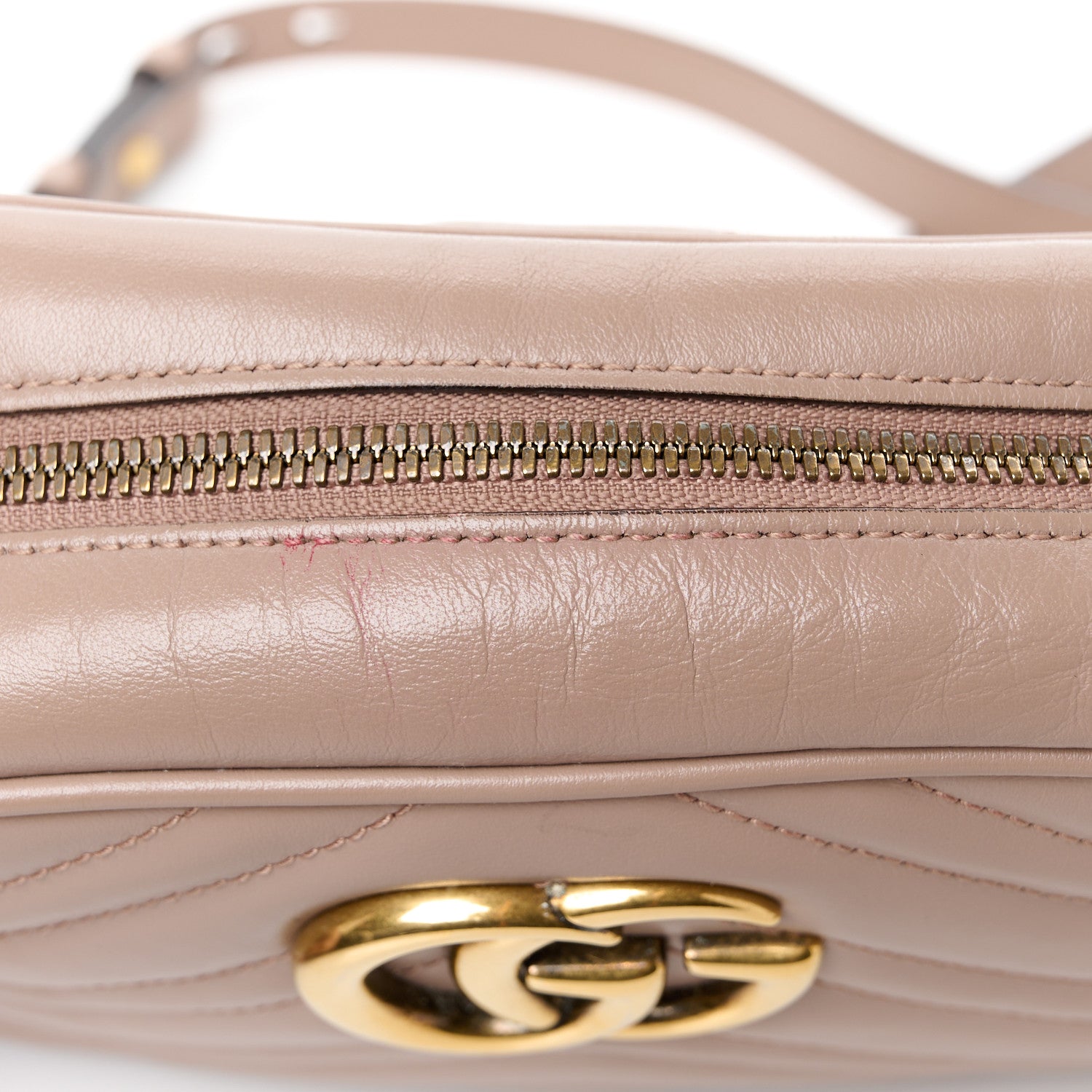 Gucci Calfskin Matelasse Small GG Marmont Chain Shoulder Bag Porcelain Rose 12 of 12