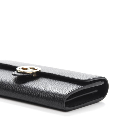Gucci Pebbled Calfskin Icon Continental Wallet Black 9 of 10