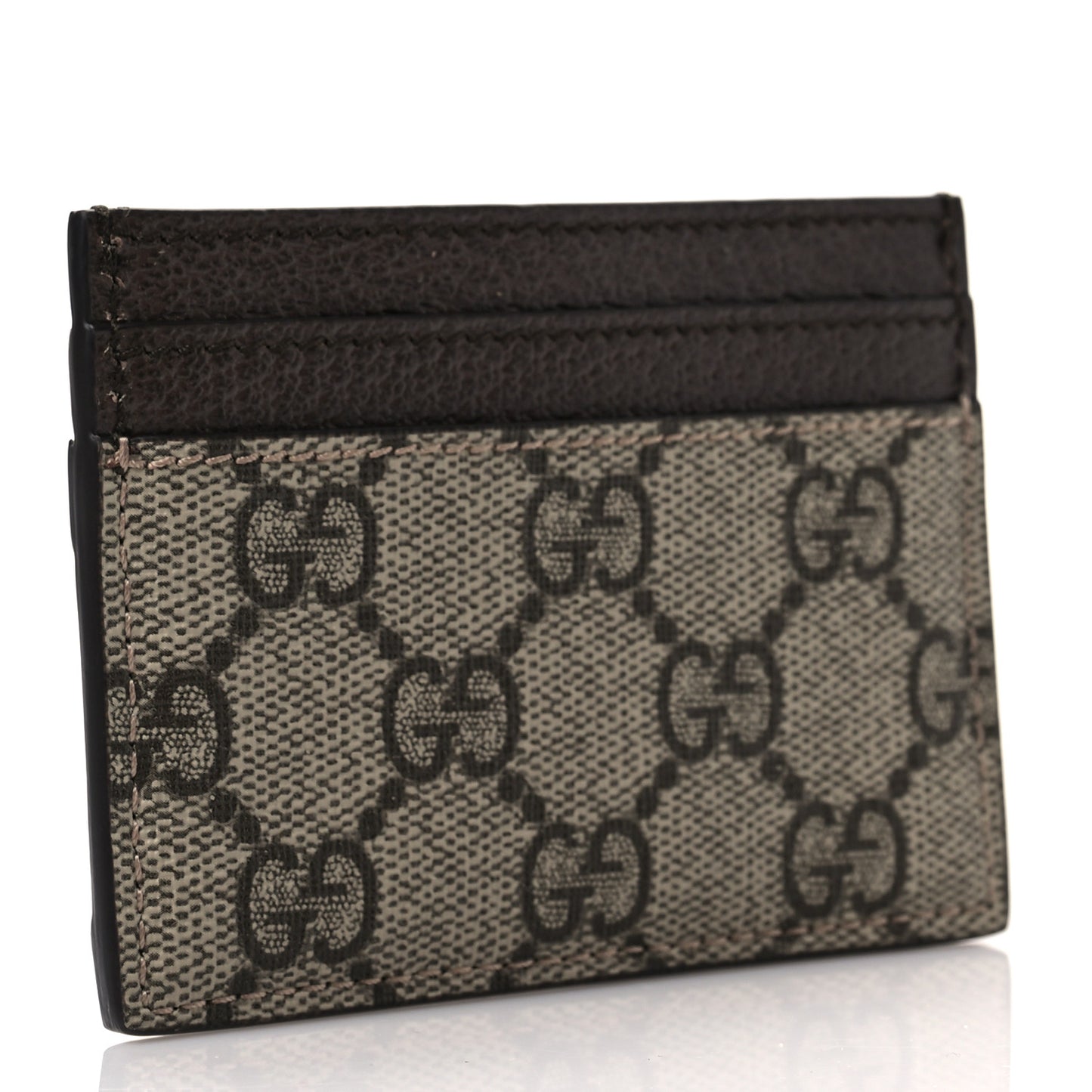GG Supreme Monogram Ophidia Card Holder Brown
