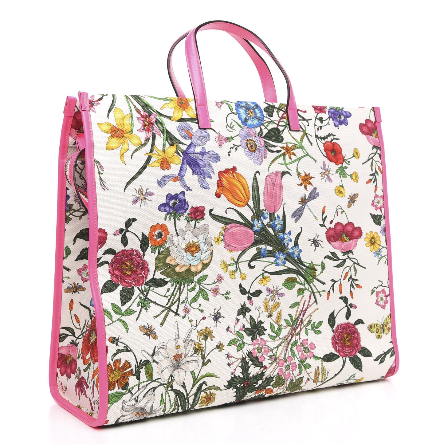 Canvas Large Flora Tote Pink Multicolor Fuchsia