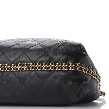 Chanel Calfskin Quilted Chain Around Tote Black 8 of 11