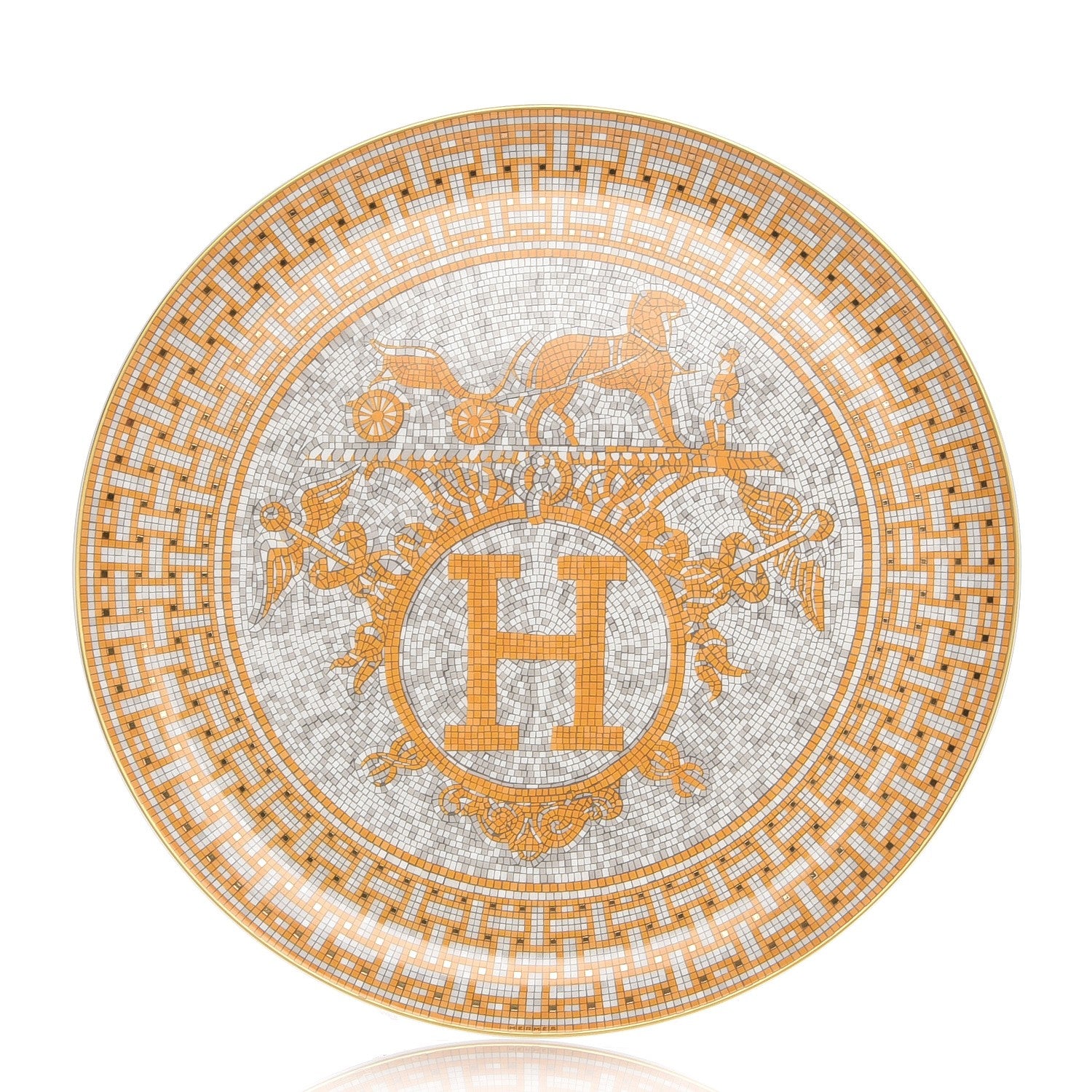 Hermes Porcelain Mosaique au 24 Tart Platter 1 of 6