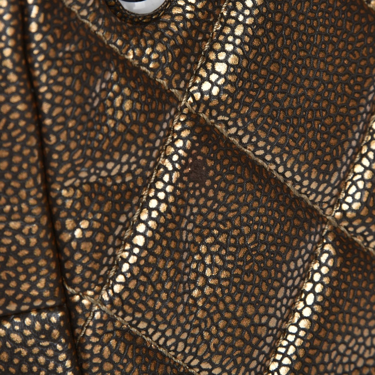 Metallic Caviar Quilted Large Timeless CC Soft Tote Bronze