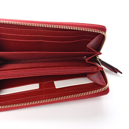 Gucci Canvas Sylvie Stripe Logo Zip Around Wallet Mystic White Hibiscus Red Maritime 4 of 8
