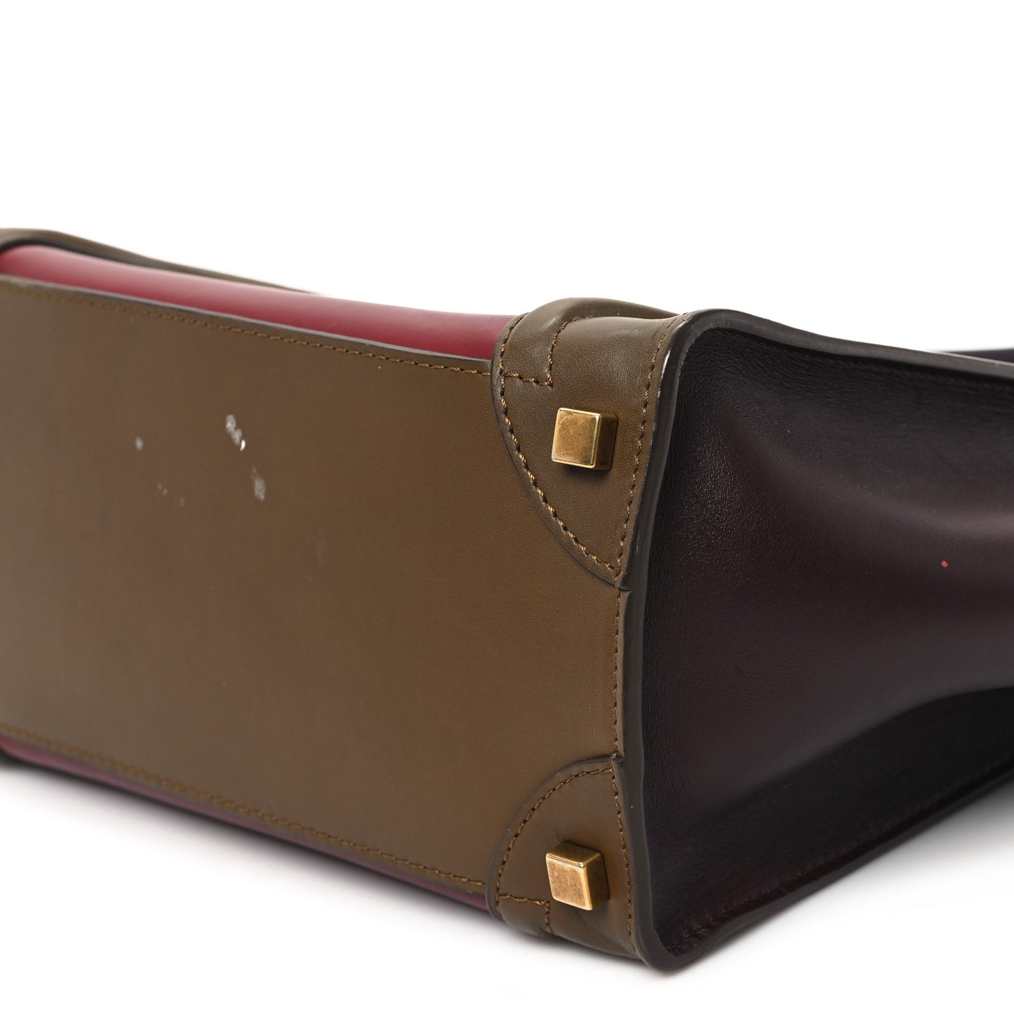 Satin Smooth Calfskin Micro Tri-Color Luggage Rust