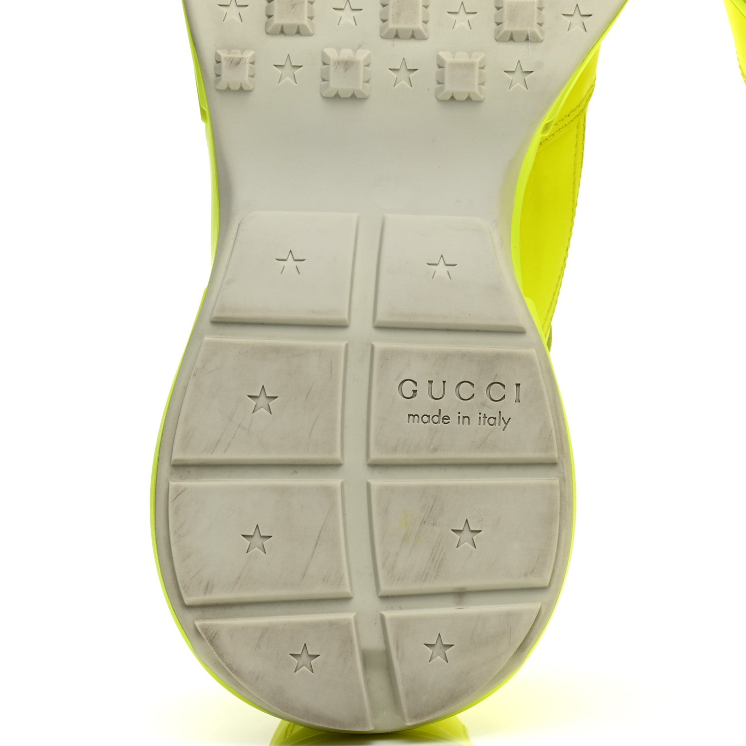 Gucci Calfskin Mens Rhyton Sneakers 8.5 Yellow Fluo 5 of 8