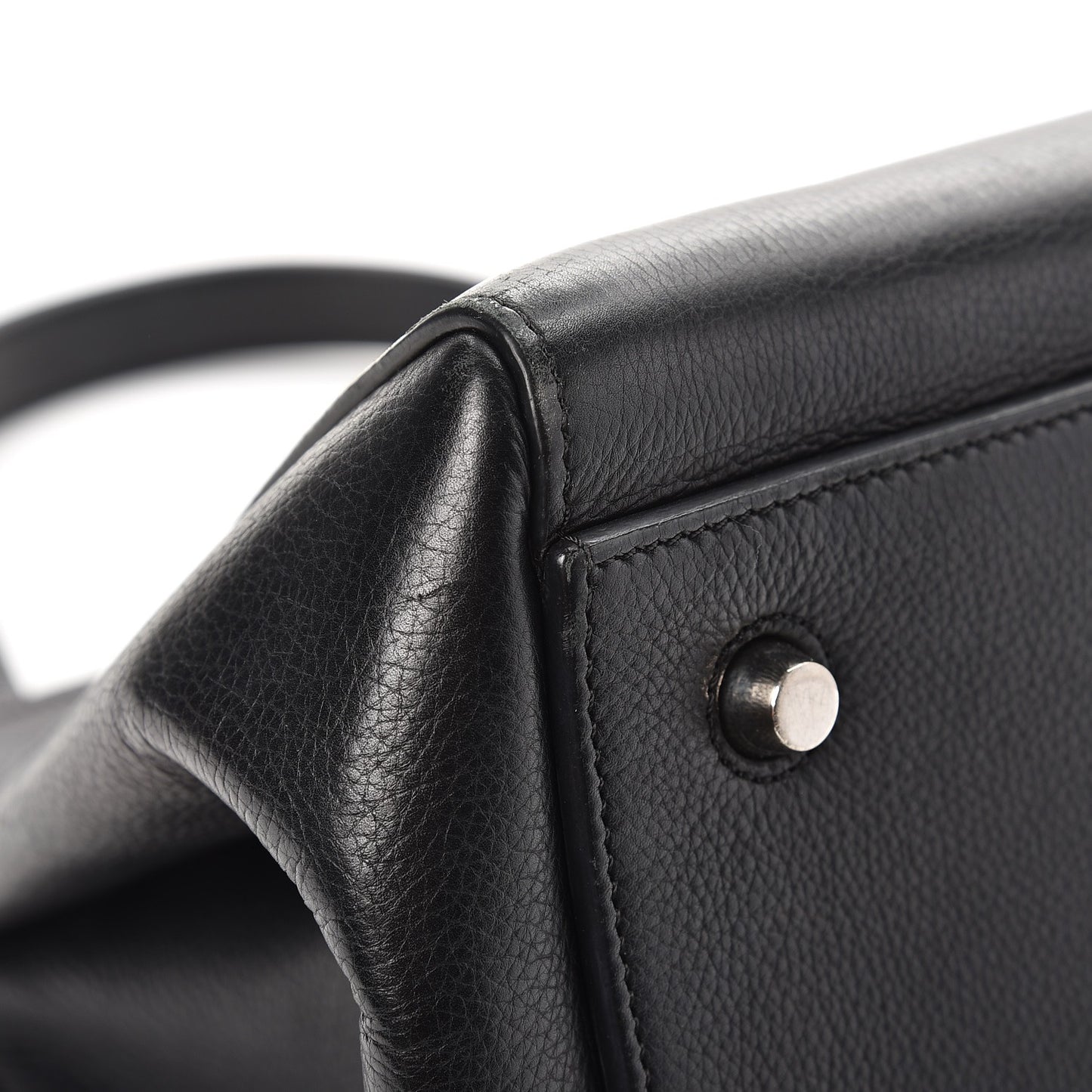 Supple Calfskin Medium Edge Shoulder Bag Black