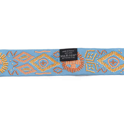 Hermes Silk Kelly En Perles Twilly Bleu Azur Orange 2 of 4