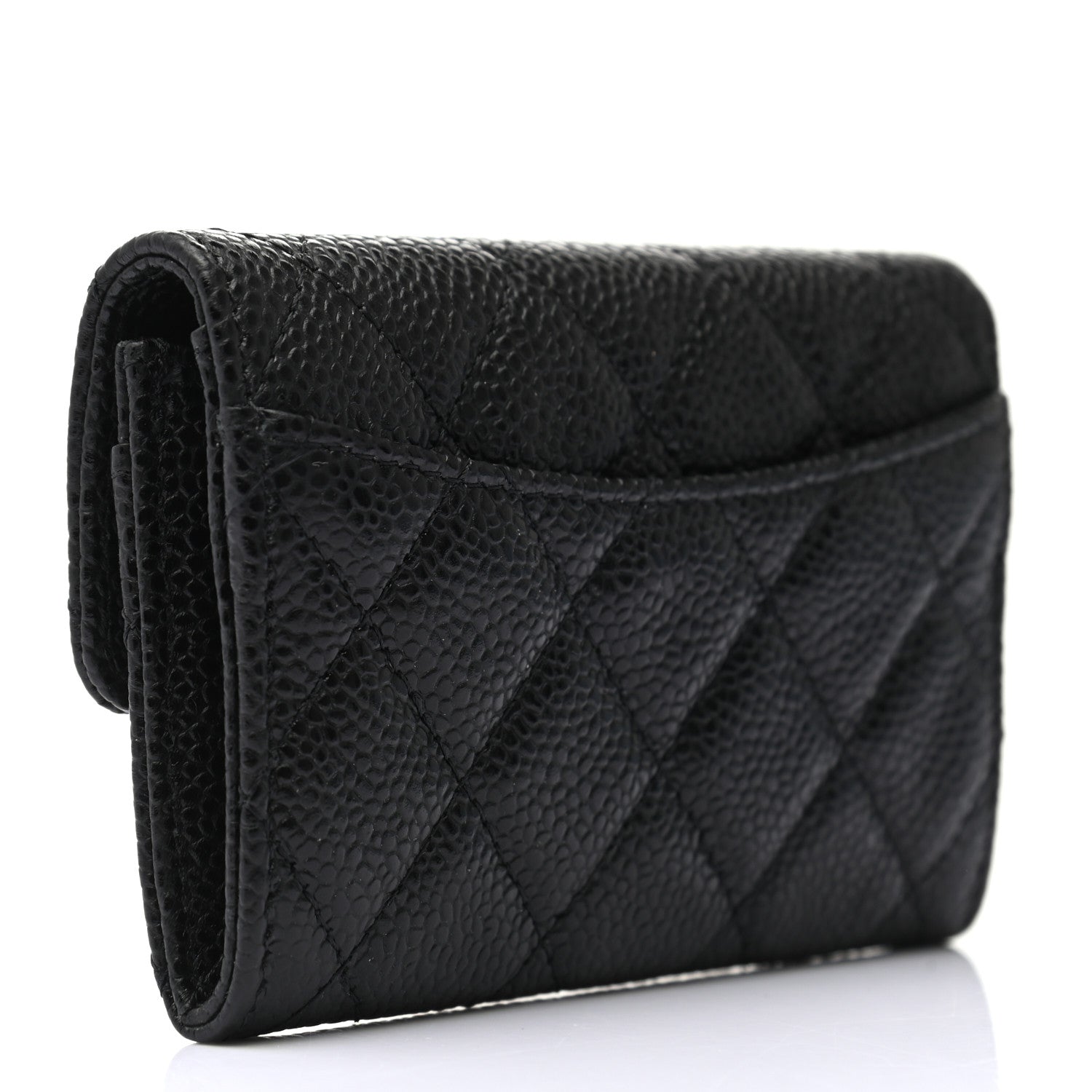 Chanel Caviar Quilted Flap Card Holder Wallet Black 3 of 8
