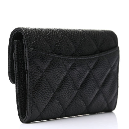 Chanel Caviar Quilted Flap Card Holder Wallet Black 3 of 8